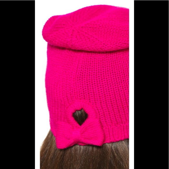 Nwot Kate spade gathered bow beanie pink - Picture 3 of 5